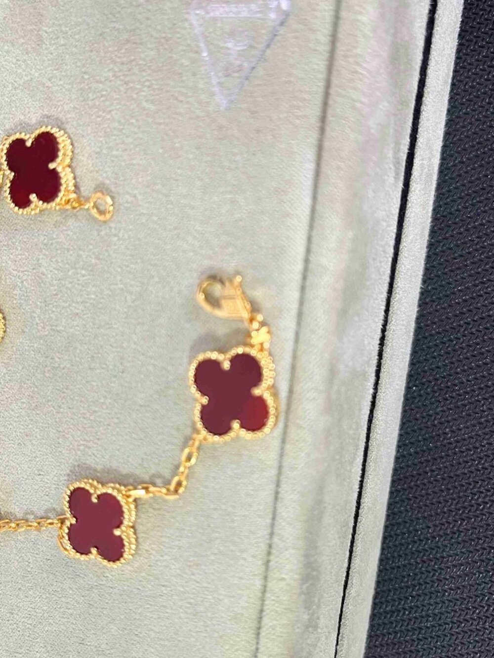 Van Cleef & Arpels Vintage Alhambra 5 Motif Red Carnelian Bracelet